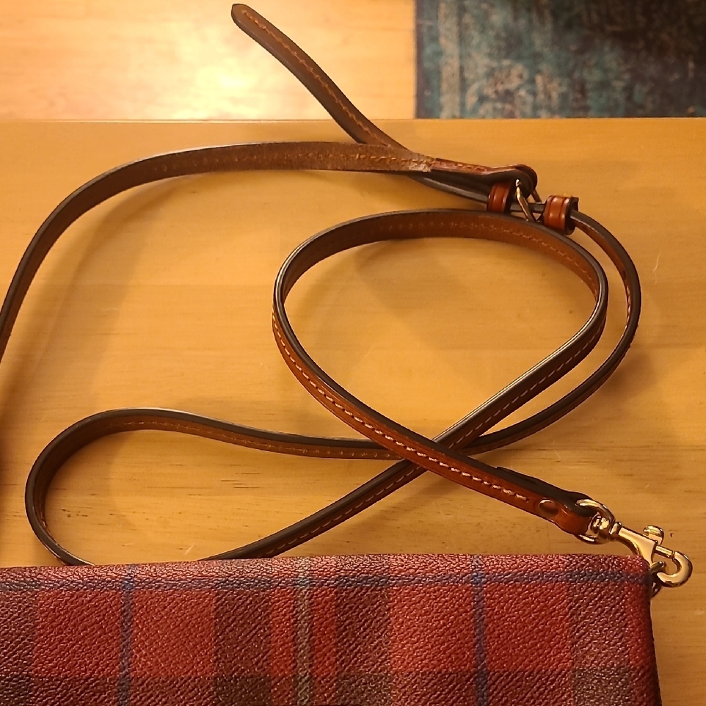 Dooney & Bourke Burgundy Plaid Crossbody Bag - Picture 3 of 11